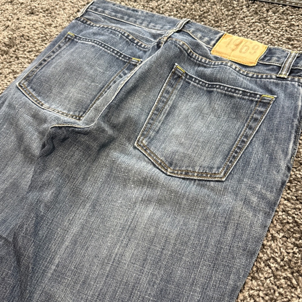 Vintage Gap 1969 Loose Fit Jeans Mens Blue Good Distressed Wide Leg 33x30